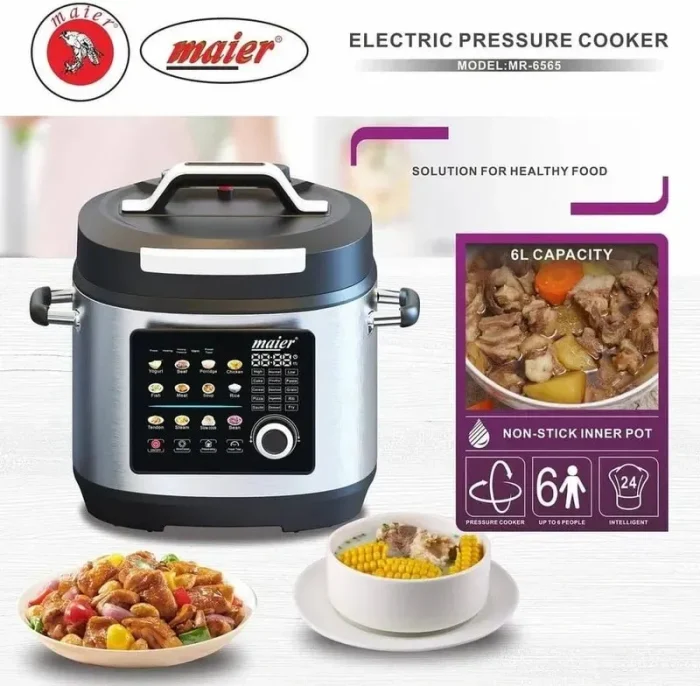 مولتی کوکر مایر مدل MR6565 ظرفیت ۶ لیتر استیل چند کاره - تصویر 2