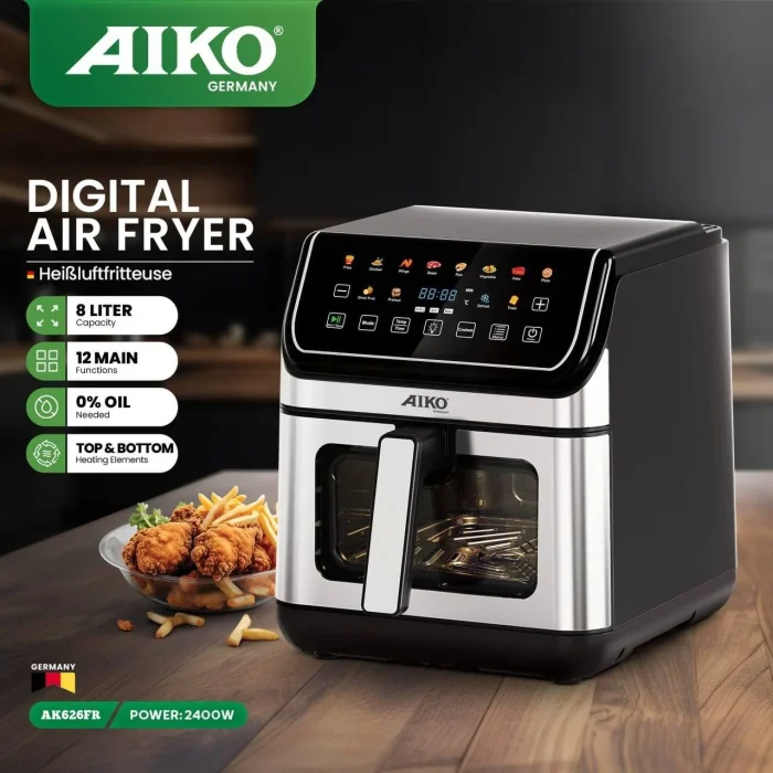 سرخ کن آیکو مدل AK626FR ظرفیت ۸ لیتر بدون روغن - تصویر 1
